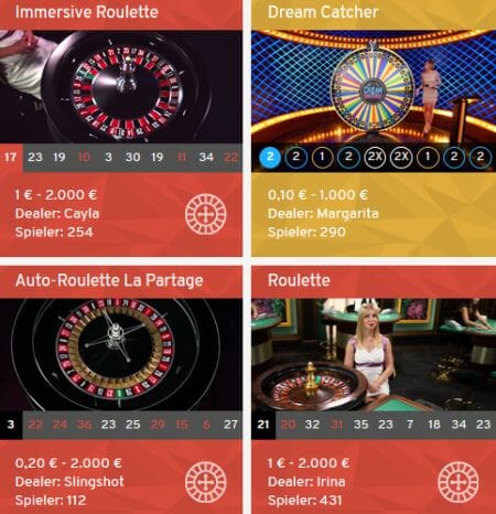 Wunderino Casino Live Spiele